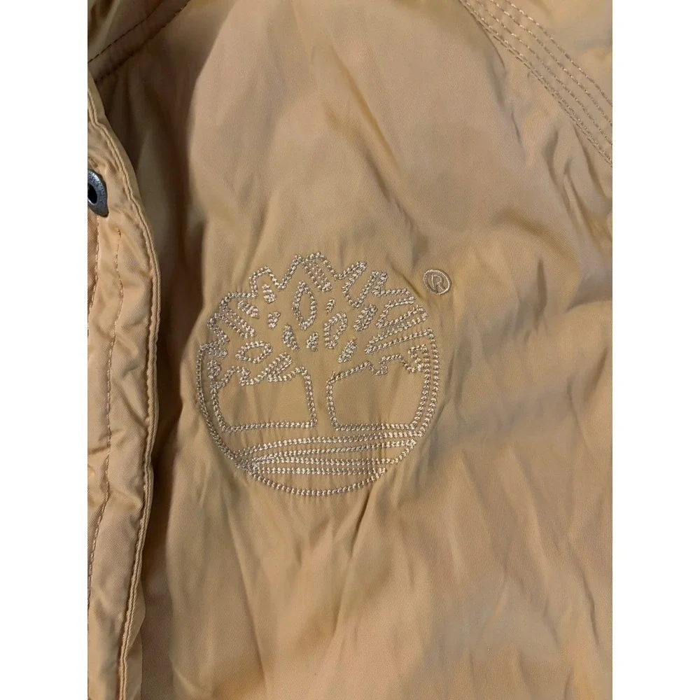 Timberland Rugged and Durable Mustard Yellow Faux Fur Hooded Parka Jacket Men XL